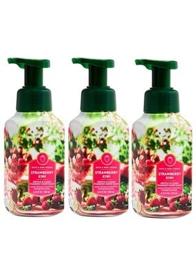 Bath & Body Works 3-Piece STRAWBERRY KIWI Gentle & Clean Foaming Hand Soap